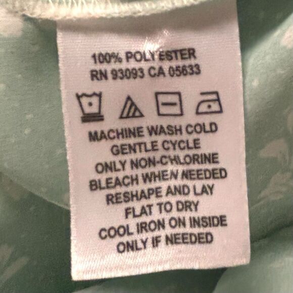 ZOZO Green Boho Print Tunic Top Tassel Tie V Neck Hi-low Hem - Picture 7 of 7